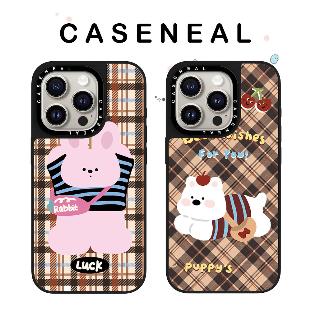 CASENEAL ยืนสัตว์คุณภาพสูงกระจกเคสโทรศัพท์เหมาะสําหรับ iPhone 17ProMax 17pro 17 air 16promax 16 15promax 15 14promax 13 13promax แฟชั่น Anti Drop Hard Case