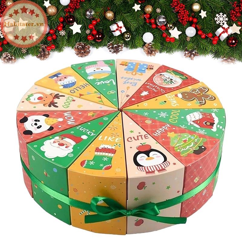 TATER Merry Christmas Candy Box, 12 ชิ้นเค้ก Vong Season กล่องคริสต์มาส Packagi กล่อง DIY Christmas 