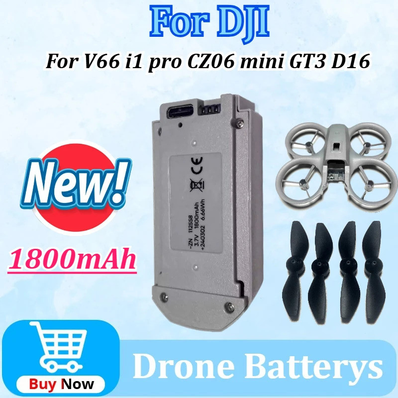 อัพเกรด 3.7V 1800mAh Drone แบตเตอรี่สําหรับ DJI GT3 GPS 8K สําหรับ V66 I1 CZ06 ใบมีด ULB Shells FPV 