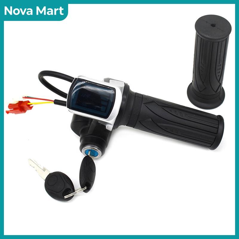 NOVA Mart คันเร่งจักรยานไฟฟ้าคันเร่ง36V48V สำหรับ e-bike/scooter ACCESSORY คันเร่ง Handlebar พร้อมจอแสดงผล LED
