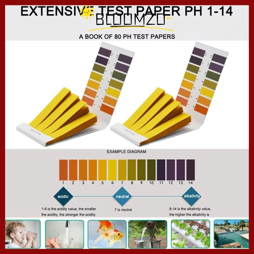 CODBLOOMZO 80 แถบ/แพ็ค Litmus Test Paper, ตัวบ่งชี้การ์ดควบคุมกระดาษ Professional PH Test Strips, แบบพกพา Acidic อัลคาไลน์ PH Controller ทดสอบดิน