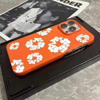 ดอกไม้พิมพ์เหมาะสําหรับ iPhone 12 ProMax เคสครึ่งฝาครอบ 16 Pro Max 14 11 Pro 15 Pro 17 13 XR 17 ProMax กันกระแทก Soft Scratch-Resistant Case