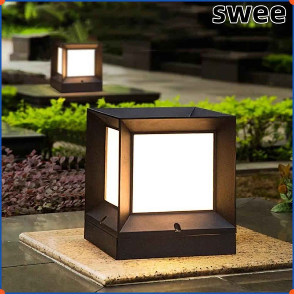 SWEE ไฟ Led โพสต์กลางแจ้ง, ไฟคอลัมน์ E27 220V, คอลัมน์โมเดิร์น Pier Enclosure Fixture IP54 กันน้ํารั
