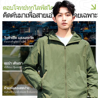REYE เสื้อกันแดดกลางแจ้ง ผ้าระบายอากาศ UPF50+ ป้องกันรังสียูวี เสื้อวิ่งกลางแจ้งใส่สบายไม่ร้อน