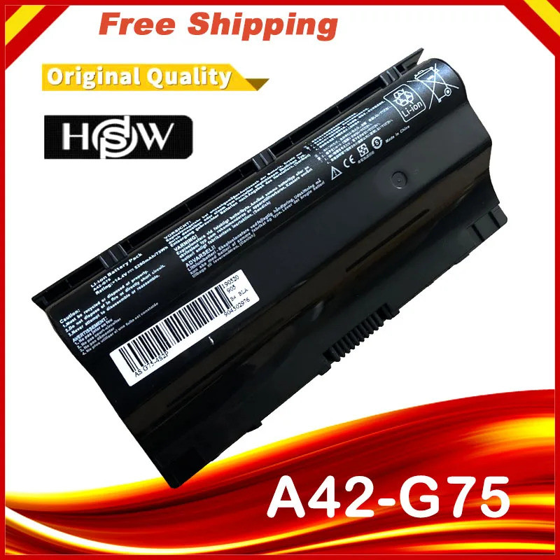 A42-G75 แบตเตอรี่แล็ปท็อปสําหรับ Asus G75VW G75 G75VX G75V 3D G75VM G75VW-DS73 G75VW-FS71 G75VW-FS72