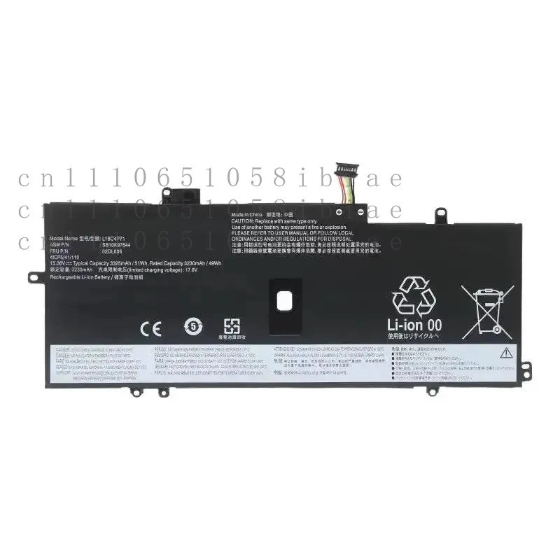 ใหม่ 15.36V 51Wh L18C4P71 L18M4P72 L18L4P71 แบตเตอรี่สําหรับ Lenovo ThinkPad X1 Carbon 7th Generatio