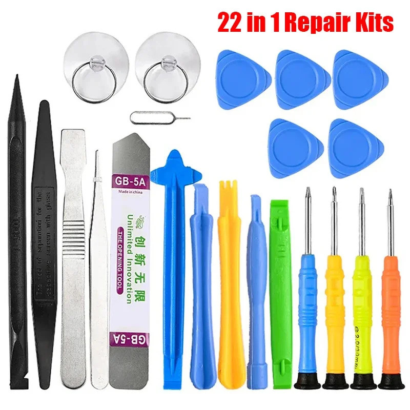 22 in 1 เครื่องมือซ่อมโทรศัพท์มือถือชุดซ่อมถอดชิ้นส่วนสําหรับไขควงผสมลื่นไถลมัลติฟังก์ชั่นชุดถอดชิ้น