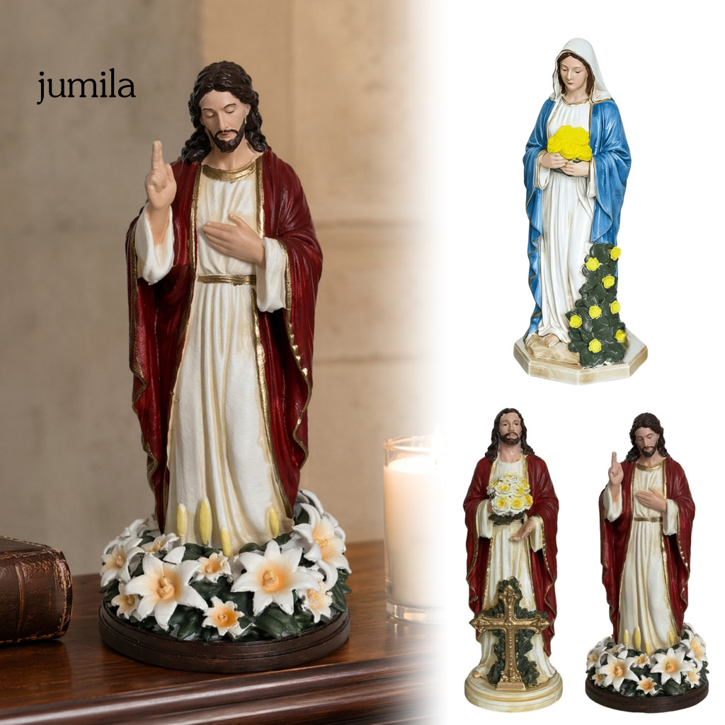 [JU] ประติมากรรมศาสนากันฝุ่น คาทอลิกตกแต่งบ้าน, USB Lighted Jesus Figure, Jesus Figurine ในร่ม, ช่าง