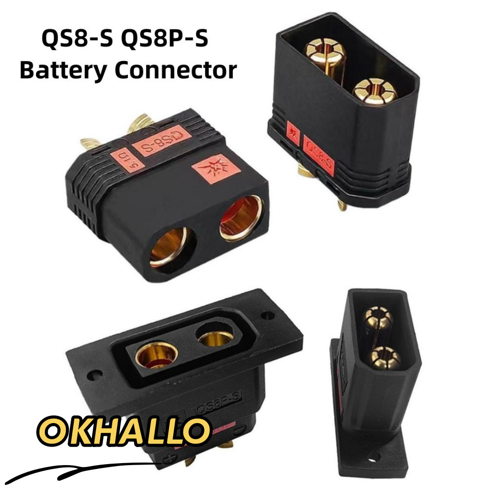 ขั้วต่อ OKHALLO QS8-S, Anti Spark Black QS8P-S ปลั๊กแบตเตอรี่, กําลังสูงชุบทอง QS8-S MF ปลั๊กชุดสําห