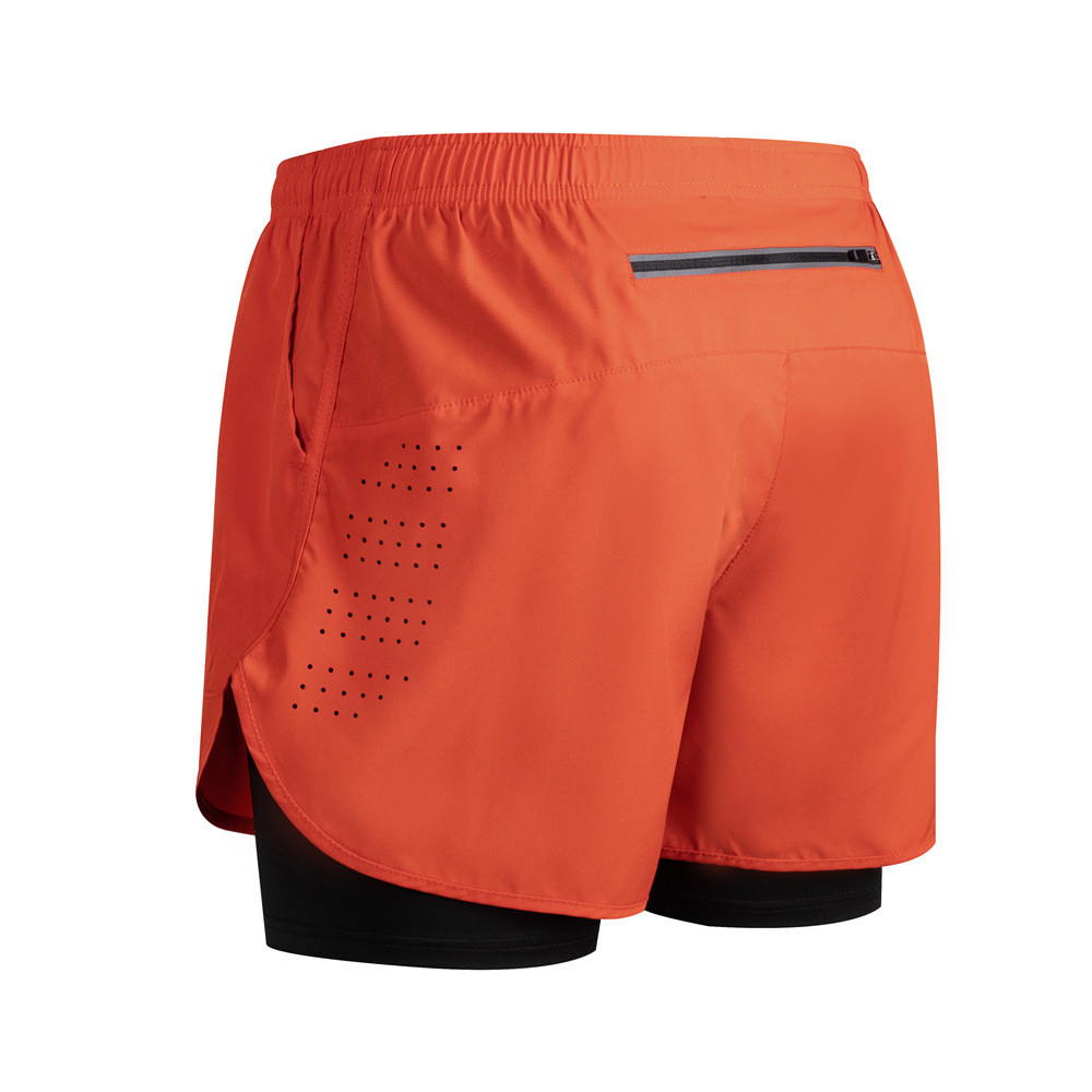 Men's Athletic Shorts Double-Layer Lining Basketball Training Fitness Loose Breathable Running Quick-Drying Shorts ZeQZ