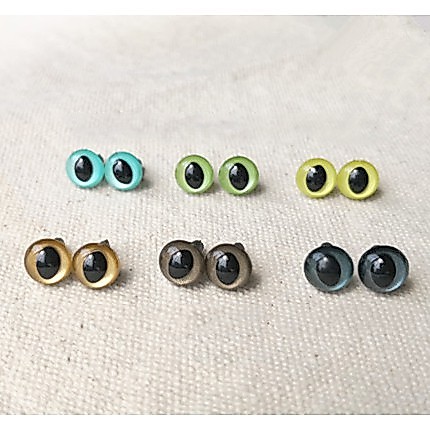 ตาตุ๊กตา ตาแมวสี ตาปลอม คริสตัลใส ขาเรียบ ราคา/คู่