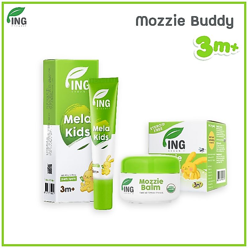 Buddy Set ซื้อคู่สุดคุ้ม !! บาล์มออร์แกนิค USDA 15g.  + เจลทารอยดำ 18g. สำหรับเด็ก | ING Organic