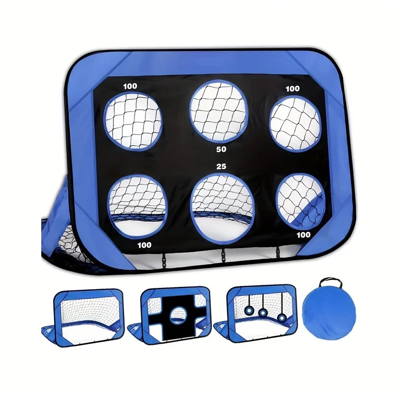 4 Modes Pop Up Soccer Goal Net 4 in 1 Foldable Football Goal Indoor Outdoor for Improving Passing an