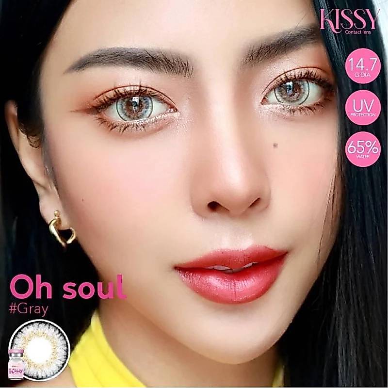 ‘มีค่าสายตาสั้นเเละปกติ‘ Oh soul Bigeye gray brown บิ๊กอาย สีเทา   สีน้ำตาล ✨คอนเเทคเลนส์กรองเเสงUV✨p