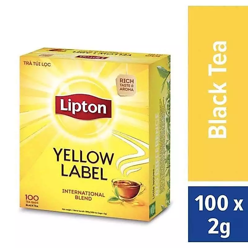 Lipton ชาลิปตันแบบซองจุ่มเปลือย กล่อง 100 ซอง × 2 กรัม (มีขายยกลังในร้าน)ล็อตใหม่