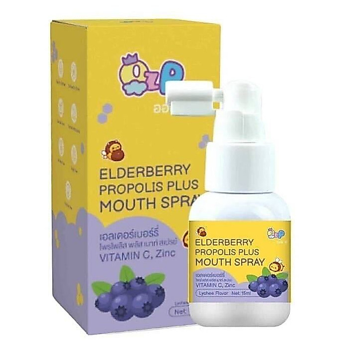 OZ-P Elderberry Propolis Plus Mouth Spray 15 ml ( สำหรับเด็ก6เดือนขึ้นไป)
