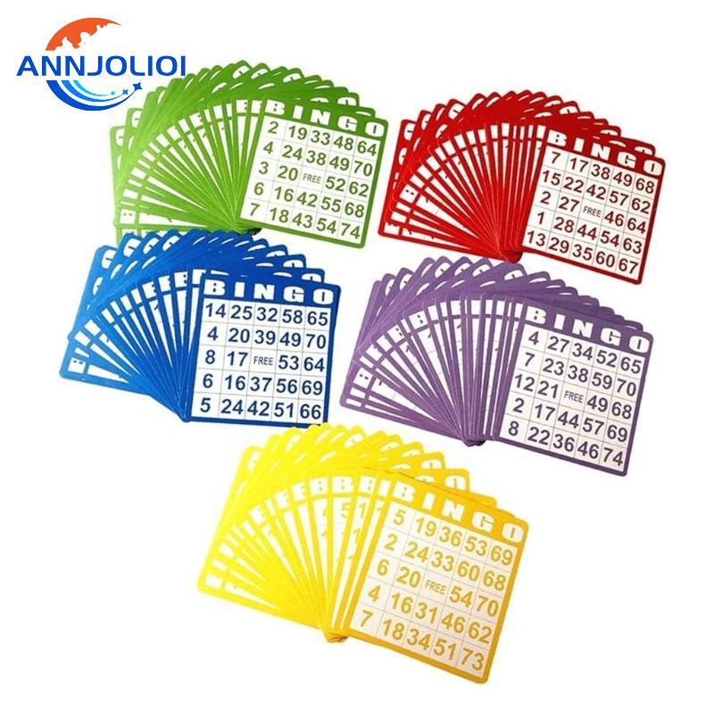 ANN 100pack Durability Bingo Card กระดาษหนา 5 จัดหากิจกรรมกลุ่มสีสดใส