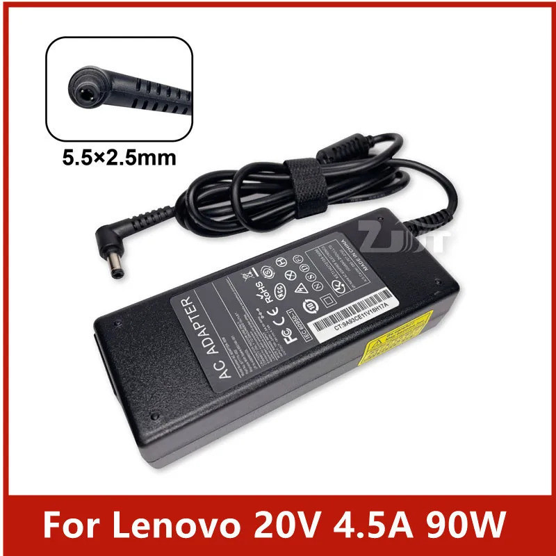 20V4.5A 90W 5.5*2.5 มม.อะแดปเตอร์แล็ปท็อปเข้ากันได้กับLenovo Y400 Y450 Y460 Y470 Y410 E49 E47 Z400 Z