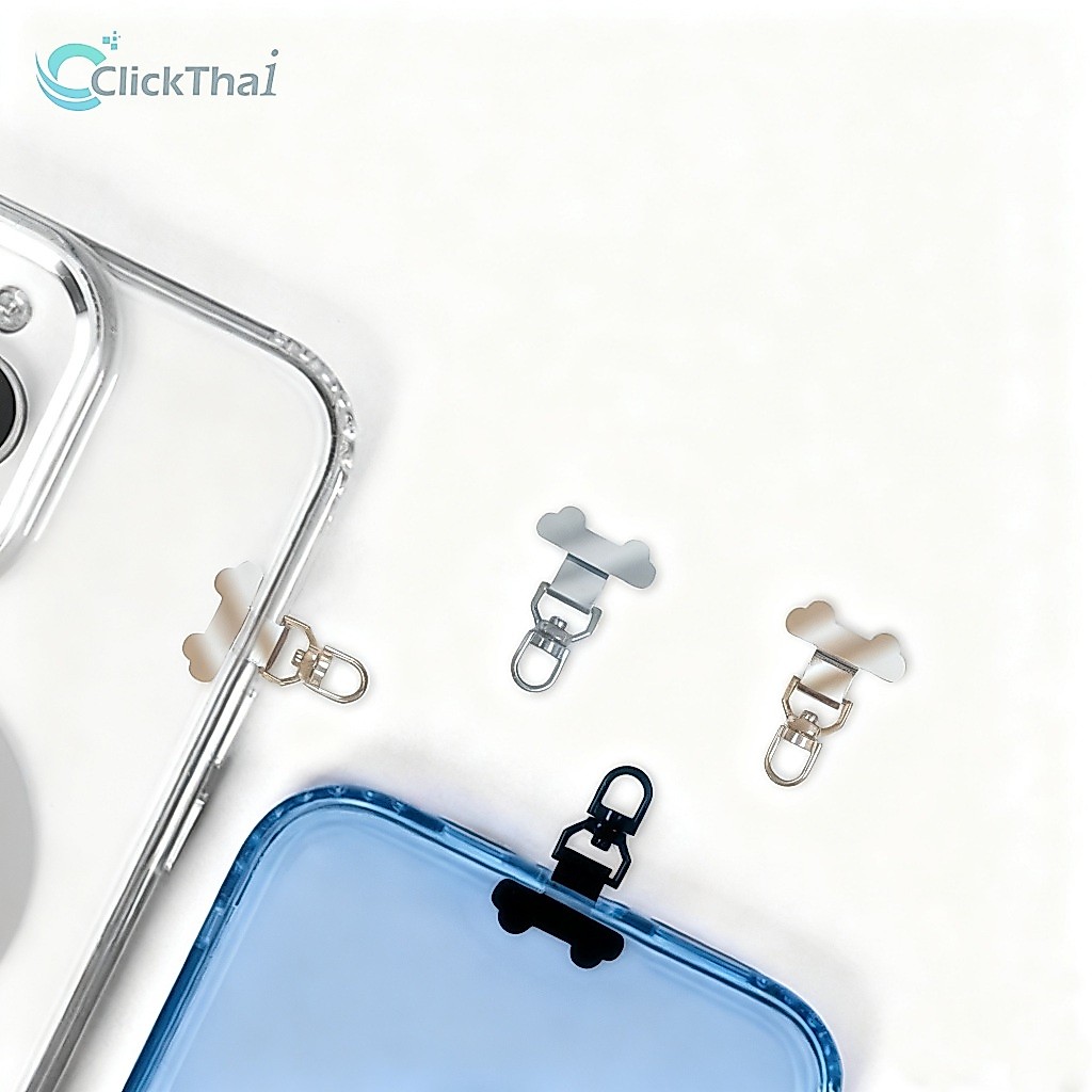 แพทช์เชือกเส้นเล็กโทรศัพท์สแตนเลส-Phone Lanyard Pad สแตนเลส 360 องศาหมุนคลิปโลหะแขวนโซ่