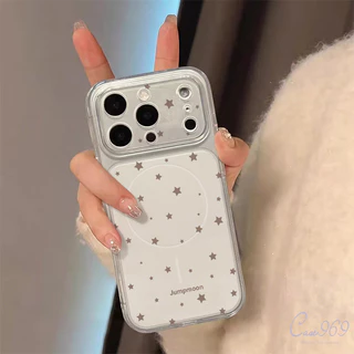 เคสไอโฟน 17 ใช้ได้กับ iPhone 13 15 11 17 12 16 14 Pro Max 14 15 16 plus 12 17 16 pro Air ดีไซน์ลายดาวสีน้ำตาลอ่อนละมุน