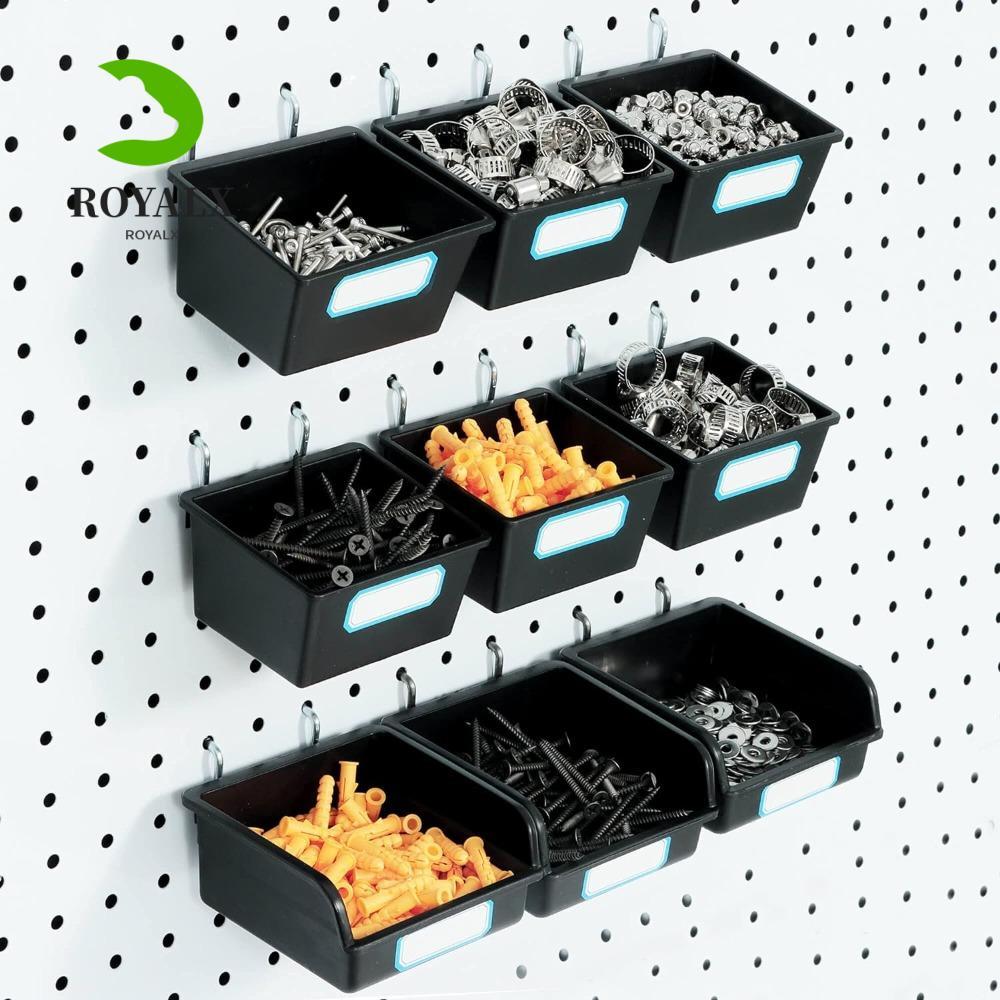 ROYALX ตะขอ Pegboard, ถัง Pegboard PP, อุปกรณ์จัดระเบียบ