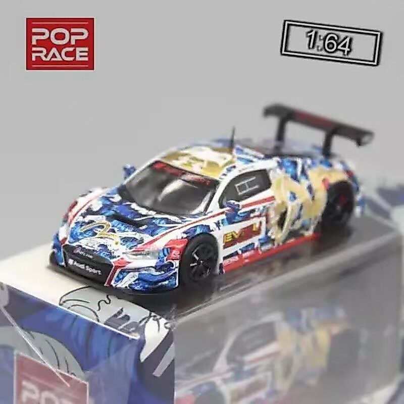 [คลังสินค้าพร้อม] PopRace 164 Racing Model 2020 Macau GT World Cup R8 God of Fortune LMS เหมาะสําหรับ Audi Evisu