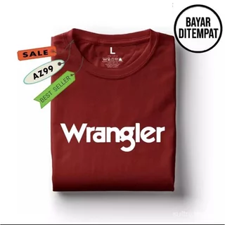 WRANGLER แรงเลอร์ เสื้อยืดผู้ชายแขนสั้น ดิสโทร ผู้ใหญ่ผู้ชายเสื้อยืดโลโก้ด้านบนสบาย