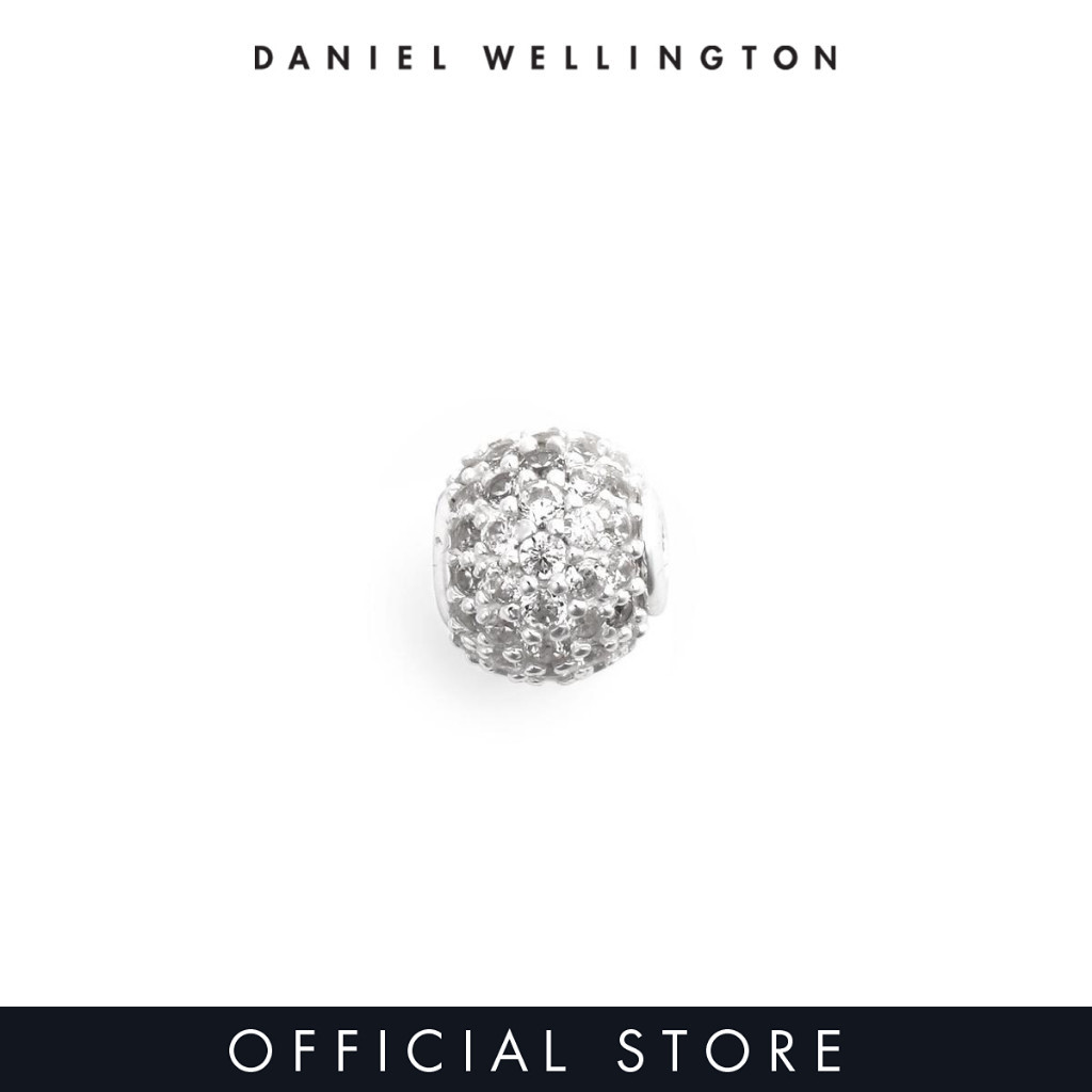 (ทักแชทรับโค้ด) Daniel Wellington Charm Fine Jewelry Ball White Crystal Silver (S925) จี้สร้อยข้อมือ