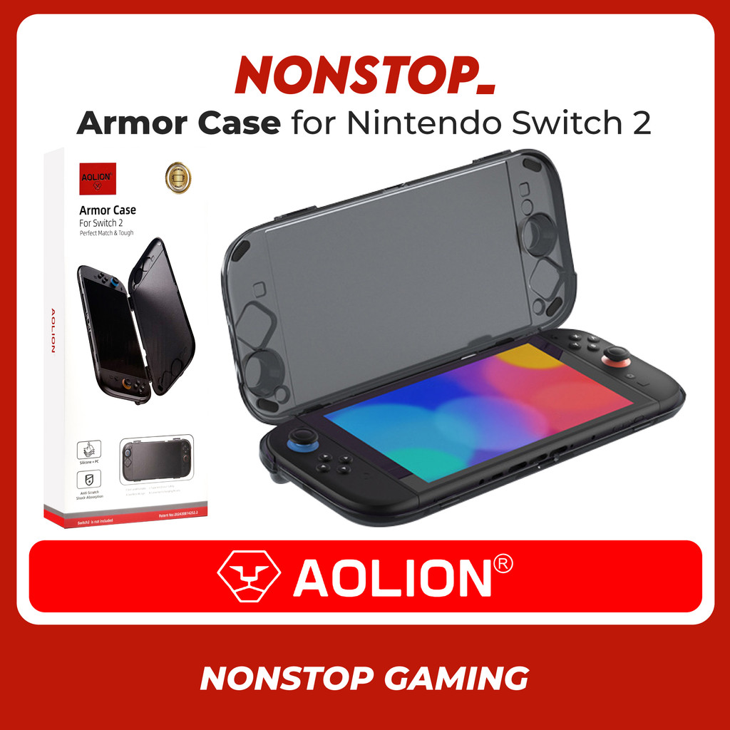 AOLION Switch 2 Armor Case Protective Case Transparent Hard Shell Case Nintendo Switch 2 AL-NS2527