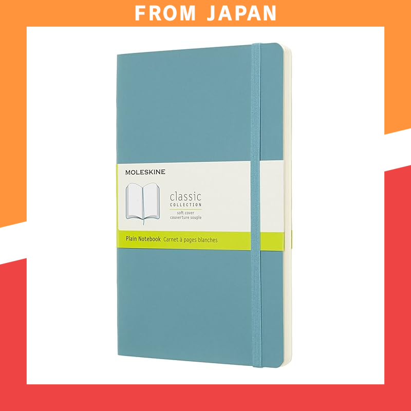 Moleskine Color Notebook Soft Cover Plain Large Size Leaf Blue QP618B35