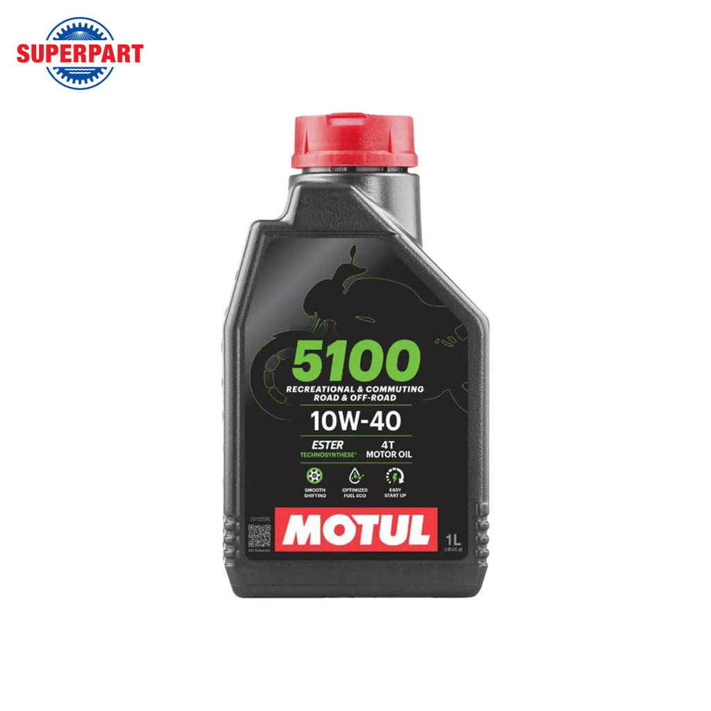 น้ำมันเครื่องมอเตอร์ไซค์ MOTUL-5100  มีให้เลือก 2 เบอร์ 10W40 , 10W50 ขนาด1L