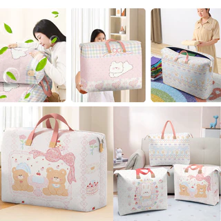 กระเป๋าผ้านวม L/XL กันฝุ่น มีหูหิ้ว ลวดลายน่ารักมาก ขนาดใหญ่ จุได้เยอะ ถุงเก็บผ้านวม ถุงเก็บของ เหมาะสําหรับใช้ในบ้าน
