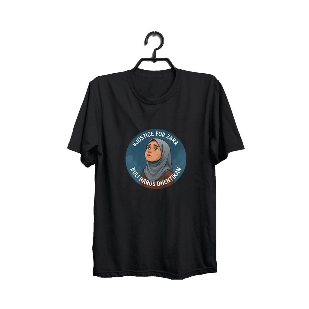 2025 justice สําหรับ Zara Qairina เสื้อผ้าเสื้อยืดแขนสั้น justice สําหรับ Zara-Zara Qairina Stop bul