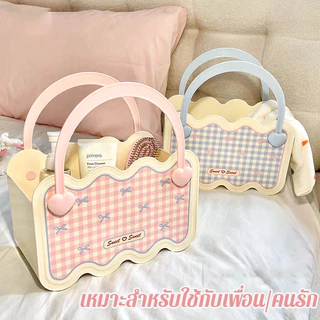 ตะกร้าอาบน้ำ สีลูกกวาด พร้อมหูหิ้ว ตะกร้าเก็บหอพักความจุขนาดใหญ่ แบบพกพา อุปกรณ์อาบน้ํา ตะกร้าเก็บของ