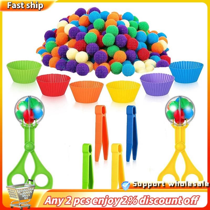 ในสต็อก-Sensory Bin Filler Fine Motor ของเล่น Sensory Bin Filler 2 กล่องเก็บกรรไกรสําหรับการเรียงลํา