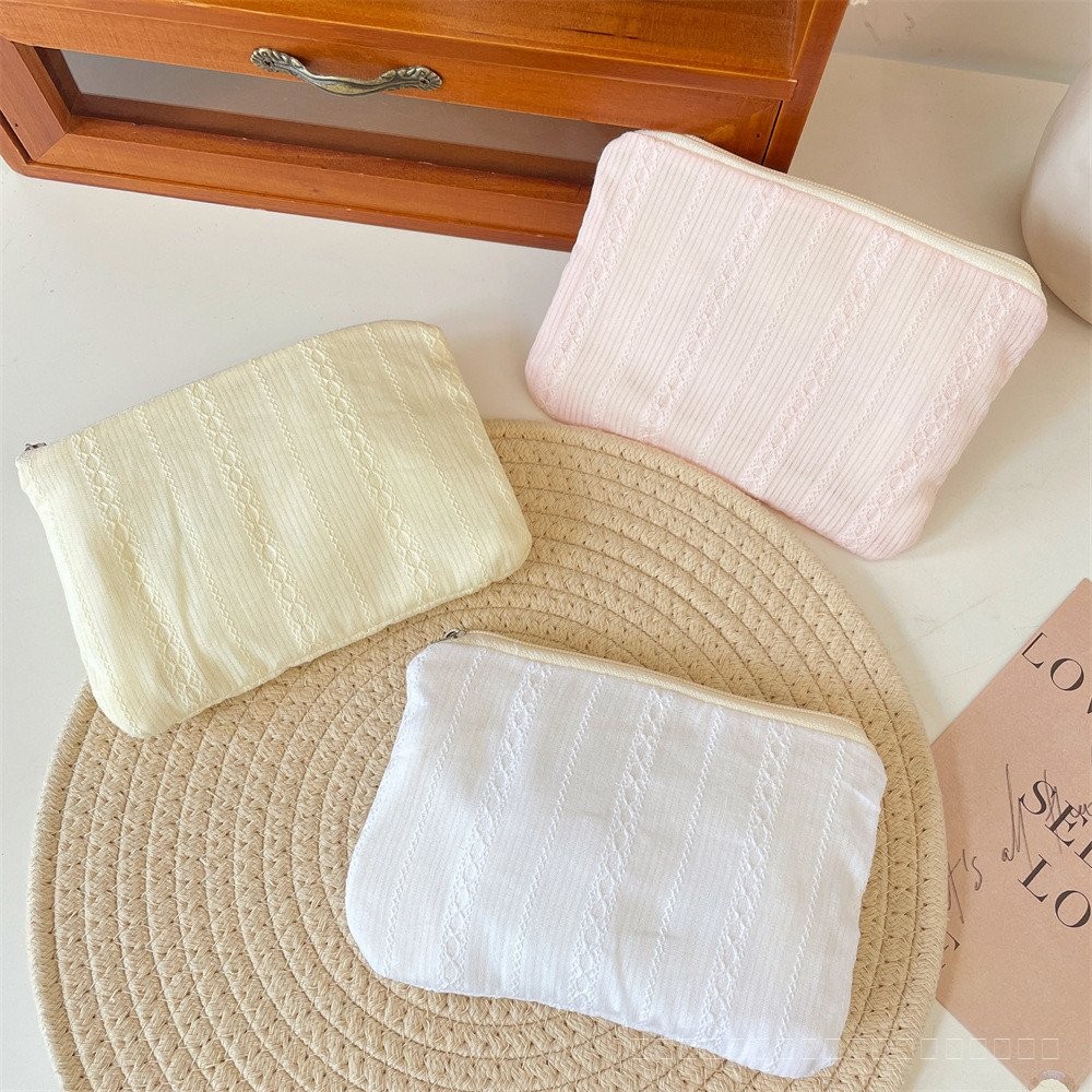 Ins Diamond Vertical Line กระเป๋าเครื่องสําอางความจุขนาดใหญ่ Skin Care Product Storage Bag Travel Co