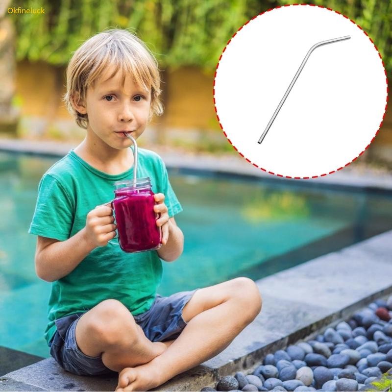 Stainless Steel Reusable Drinking Straw Straight Bent Design For Cold Beverages