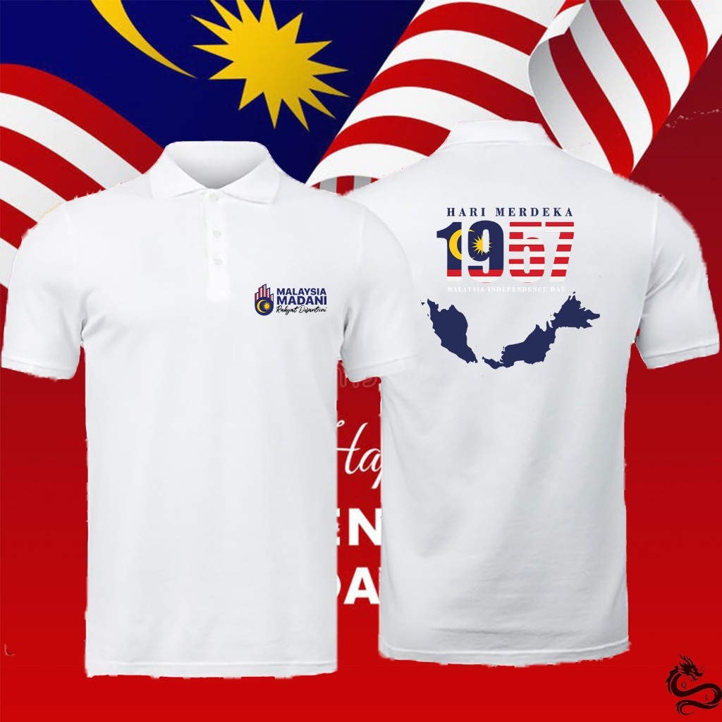 เสื้อมาเลเซีย MADANI: Mens Choice Peoples Choice 2025 โปโลวันประกาศอิสรภาพ M-3XL