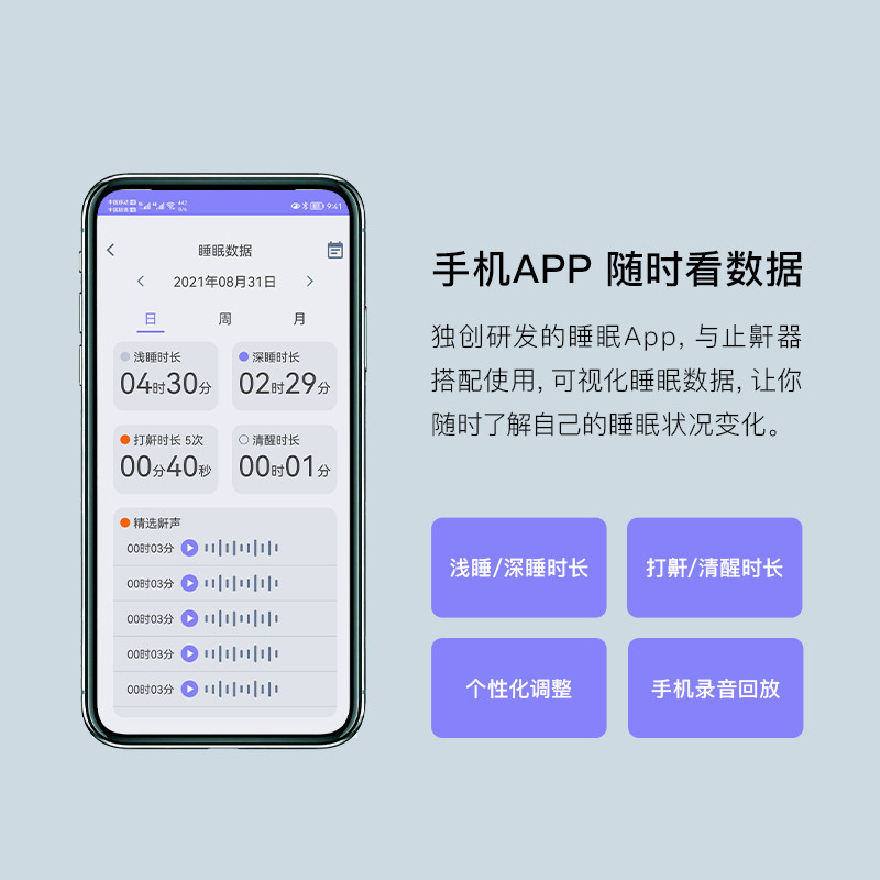 สมาร์ท APP ไฟฟ้า Snoring Stopper หัวติดตั้งคอ Snoring หยุด Snoring Anti-Snoring Snoring Monitor