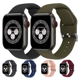 สายรัดซิลิโคนทอสําหรับ applewatch Series 10 S9 s8 7 6 5 4 3 2 1 SE2 ULTRA Skin friendly เปลี่ยนสร้อยข้อมือ iwatch 49 มม.46 45 44 42 41 40 38 S10 นุ่ม