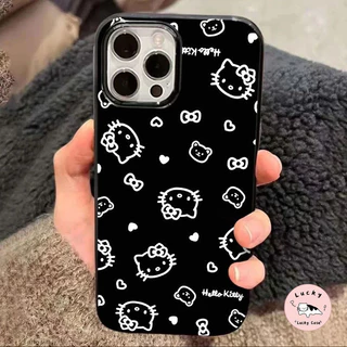 เคสไอโฟน 13 น่ารักเต็มหน้าจอแมวแมวมันวาว สำหรับ IPhone 16 12 11 14 13 15 Pro Max 7Plus X 7 8 14 16 Plus XR XS Max SE 2 3