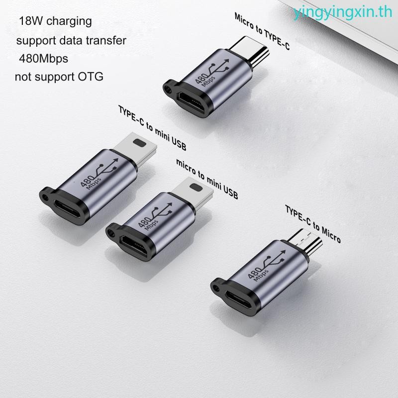YIN Usb-C เป็น Micro USB Mini USB Adapter Type-C Female เป็น Micro Usb Male Converter