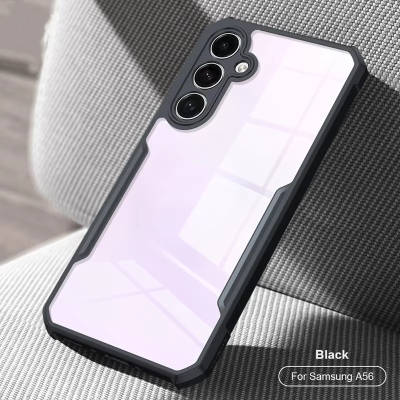 เคสโทรศัพท์อะคริลิกกันกระแทกสำหรับ Samsung A56 5G A36  A17 A16 A07 A05S A06 A55 A54 A35 A26 A15 เคสกันกระแทกใสสีดำ - รูปที่ 3