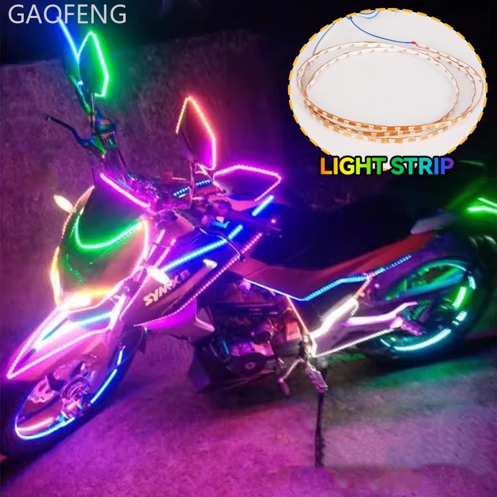 GAOFENG 1 PC 90 ซม.90SMD รถจักรยานยนต์ Decroation LED สีสัน Light Strip 3528 เทปยืดหยุ่นเชือก Stripe