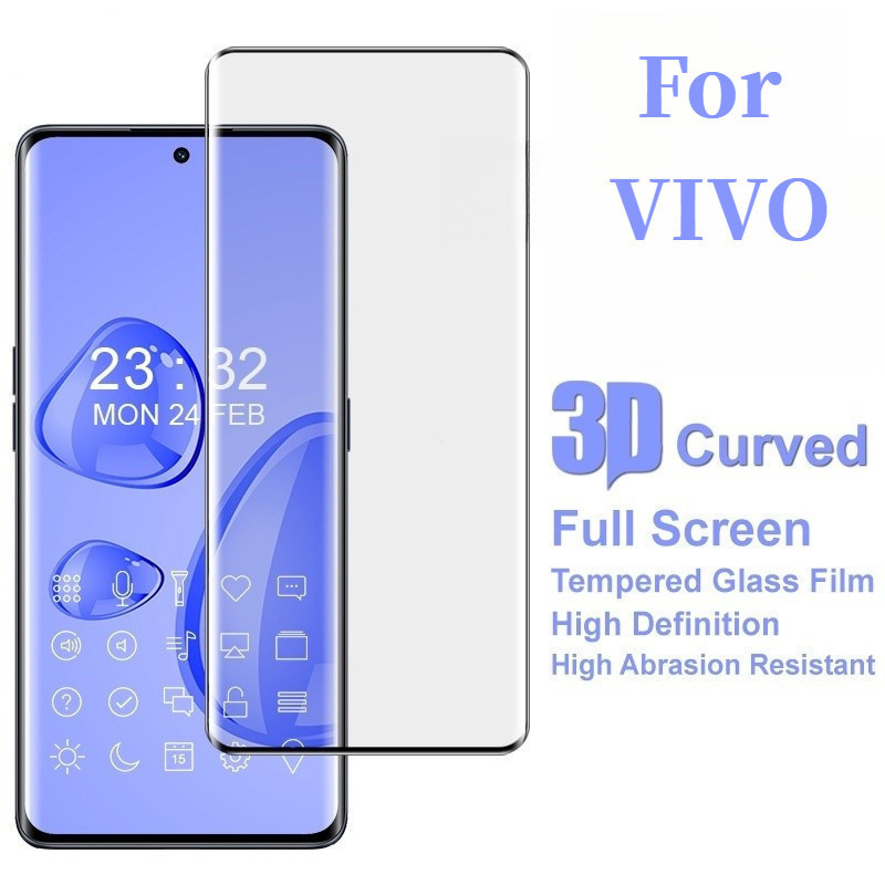 กระจกนิรภัยแบบเต็มหน้าจอขอบโค้งสําหรับVIVO V50 V40 V30Pro V30 V30e V29Pro V29 V29 V27Pro V27 V25Pro 