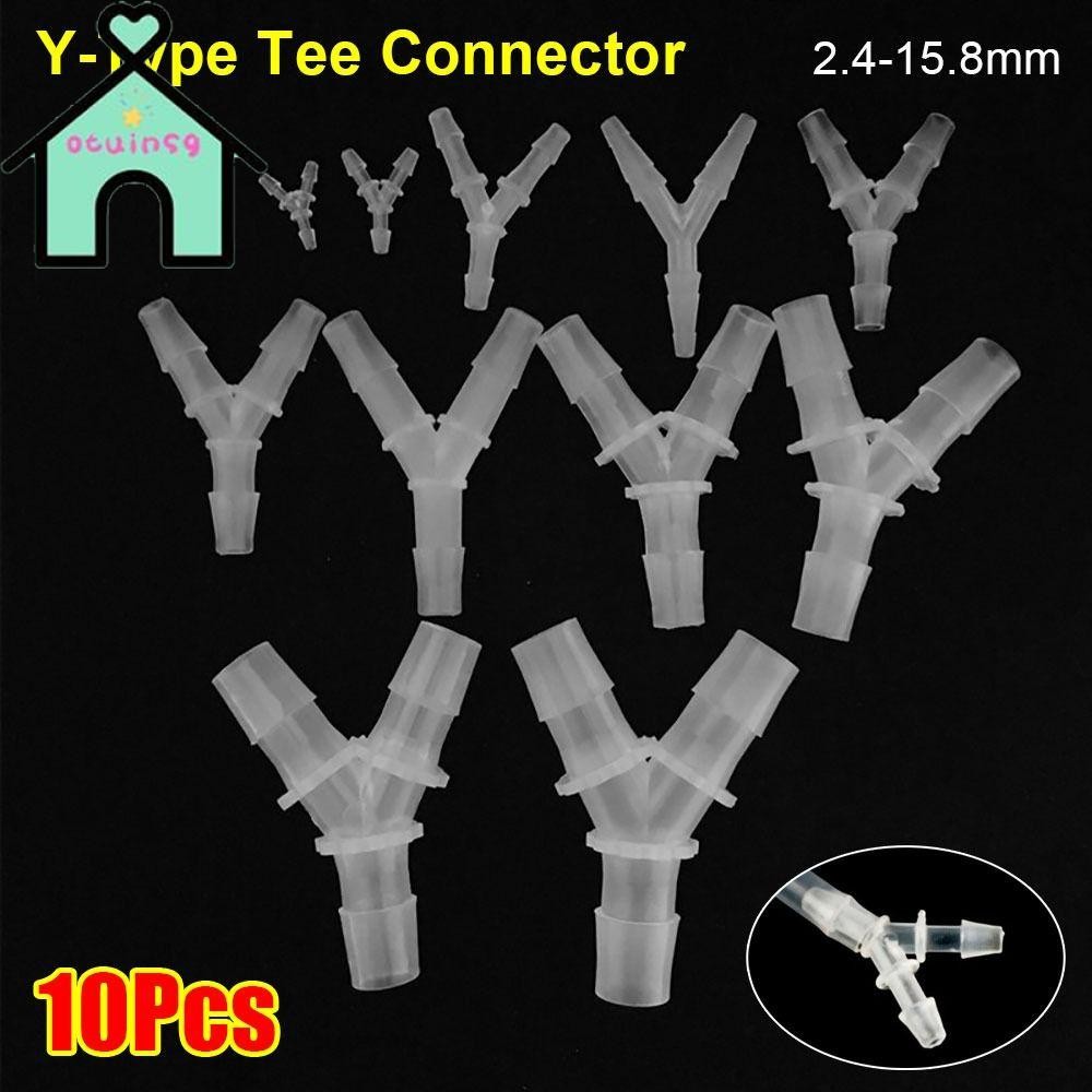 OTUINSG 10 ชิ้น 3 ทางเชื่อมต่อ, นุ่ม 2.4-15.8 มิลลิเมตร Y-Type Tee Connector, PP PE ท่อพลาสติกอุปกรณ