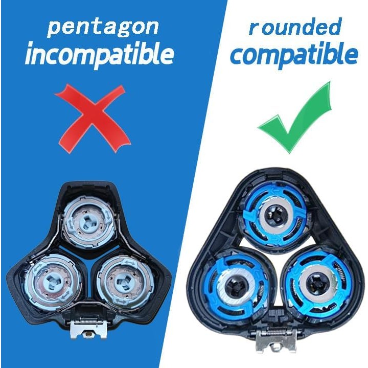 SH50/52 หัวโรตารี่ทดแทนเข้ากันได้กับ Philips Series 5000, สําหรับ Razor Series 5000, และ Powertouch 