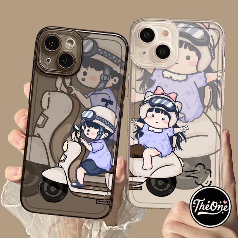 🔥TheOne🔥เข้ากันได้สำหรับ เคสไอโฟน 11 เคส iphone 16 Pro Max 17 XR X XS MAX 12 13 14 15 เคสใส ลูกสุนัขดอกไม้น่ารัก
