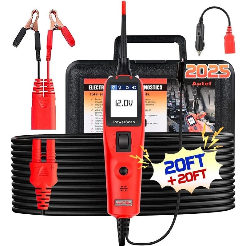Autel Power Scan PS100 Power Circuit Probe Kit 12V 24V AC DC Digital Voltage เครื่องทดสอบวงจรยานยนต์