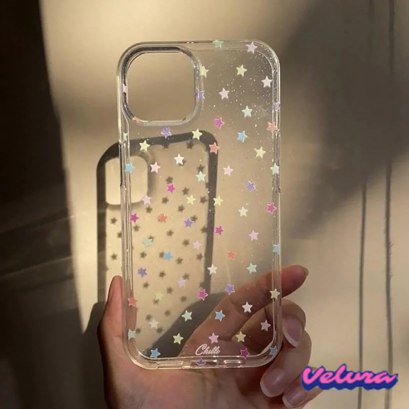 For Iphone 11 12 13 14 15Pro Max X XR XS Max 7Plus 8Plus 14 Plus เคสโทรศัพท์ Ins Candy สีผีเสื้อ Bling Clear Soft Cover